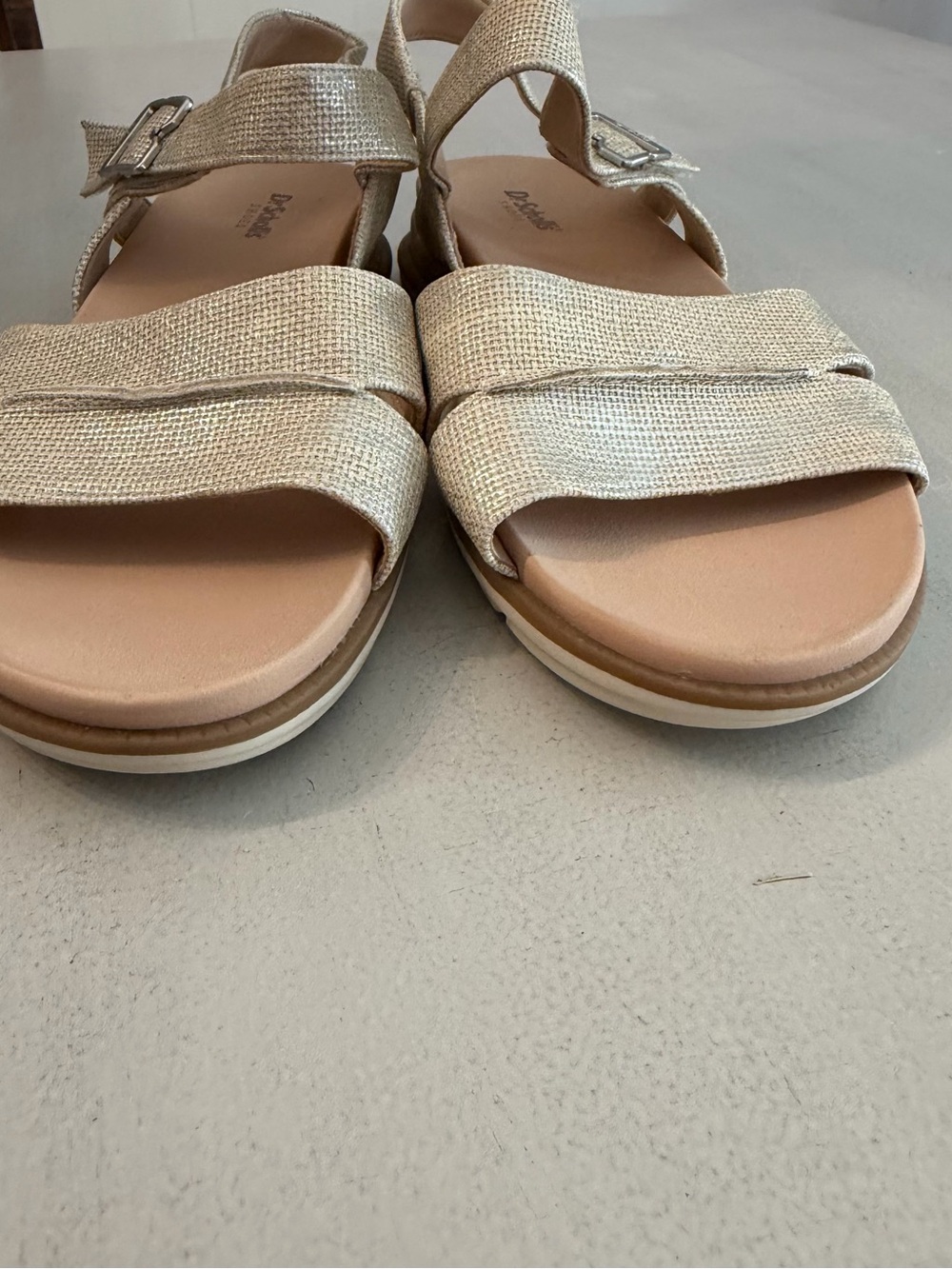 Dr. Scholl’s Women’s Timeless Fun Tan & Brown Strappy Canvas Sandals Sz 10 GUC - Picture 4 of 11